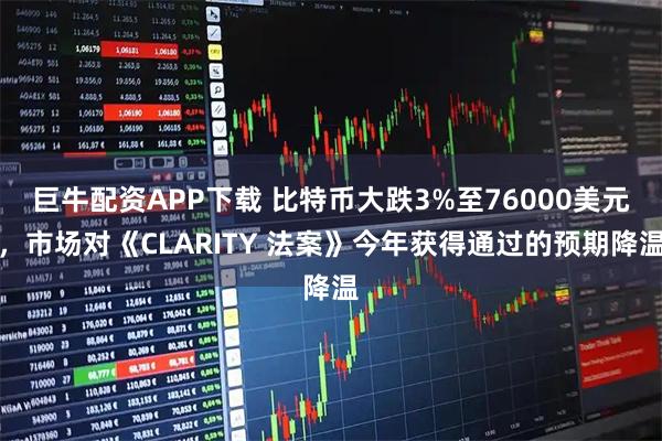 巨牛配资APP下载 比特币大跌3%至76000美元，市场对《CLARITY 法案》今年获得通过的预期降温